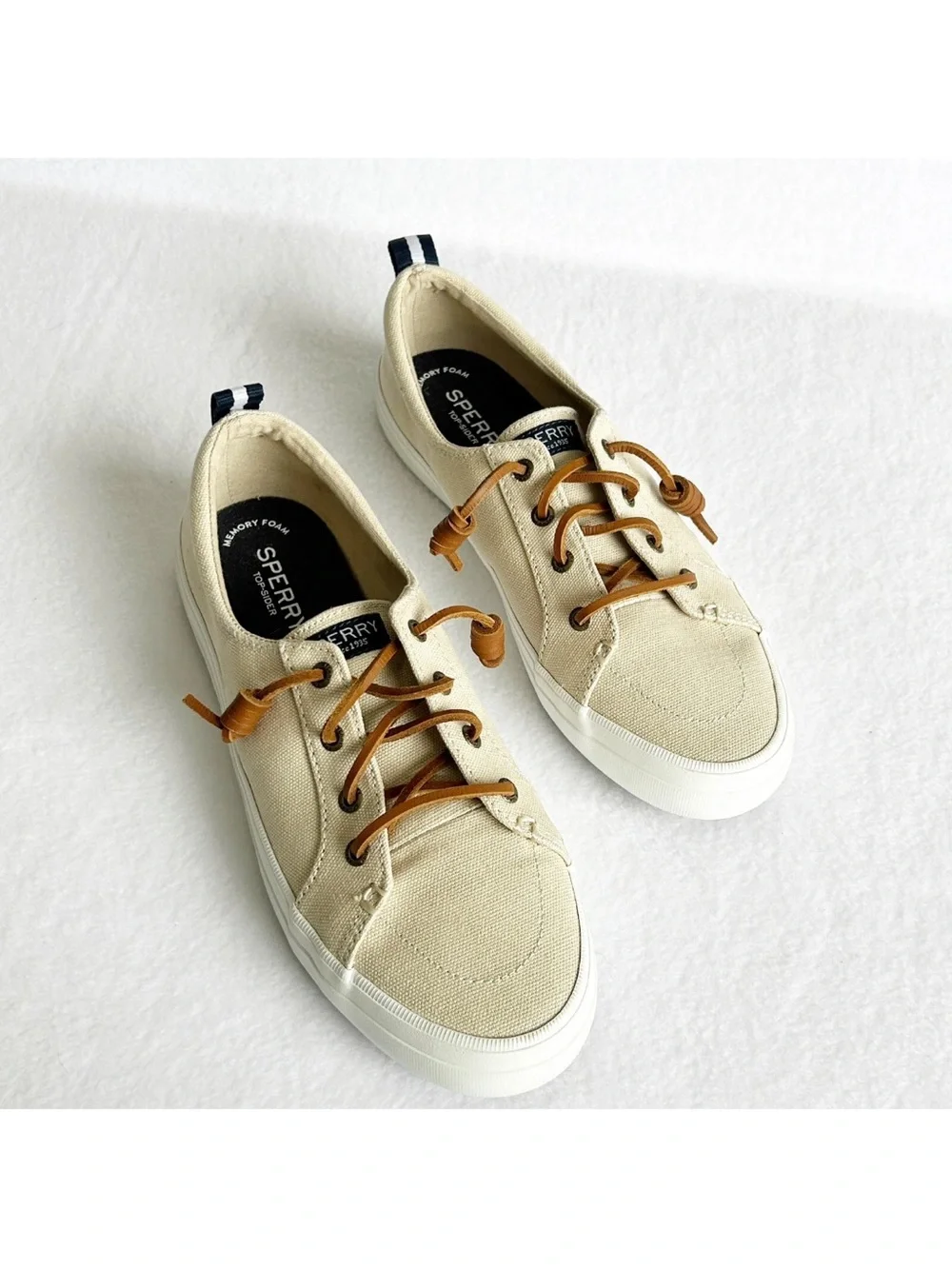 Sperry Top Sider Crest Vibe Core Sneakers Womens 8.5 Canvas Laced Shoes Slip On